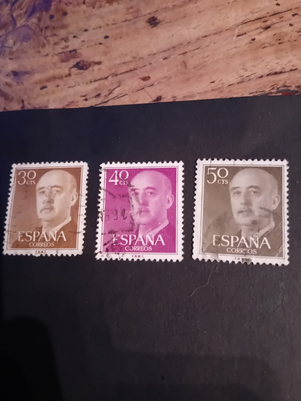 Set van 3 Spaanse postzegels met Franco-portret, Postzegels en Munten, Ophalen of Verzenden, Gestempeld
