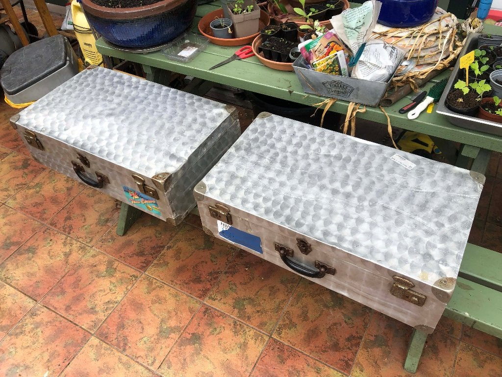 aluminium koffers met authentieke uitstraling., Gebruikt, Slot, Metaal, 35 tot 45 cm