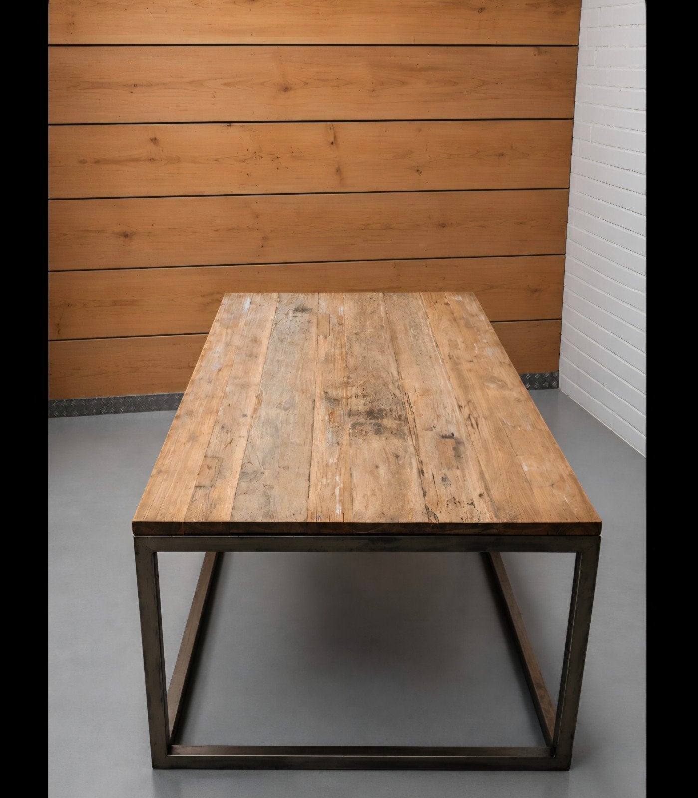 Mooie salontafel van hout en metaal, Gebruikt, 100 tot 150 cm, 50 tot 100 cm, Ophalen