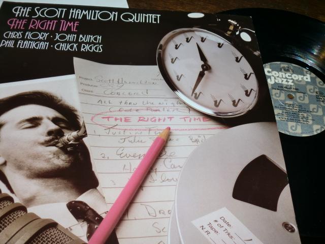 The Scott Hamilton Quintet ‎– The Right Time Concord LP 1987, Gebruikt, 1980 tot heden, Ophalen of Verzenden, 12 inch