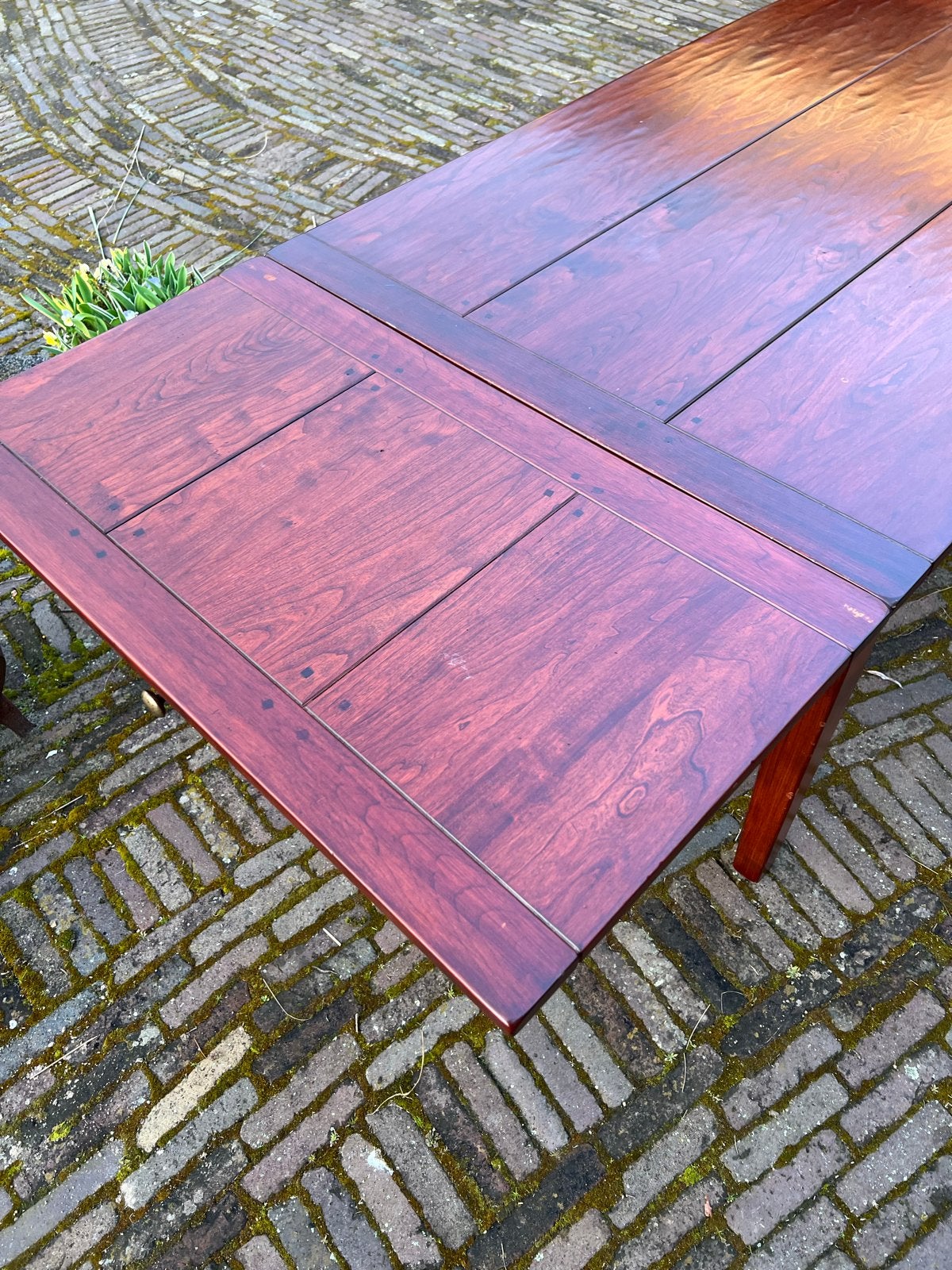 Kersenhouten eettafel, Gebruikt, 200 cm of meer, Rechthoekig, 50 tot 100 cm