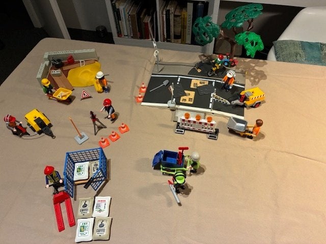Playmobil uitgebreid bouw en wegenbouw set, Ophalen of Verzenden, Gebruikt
