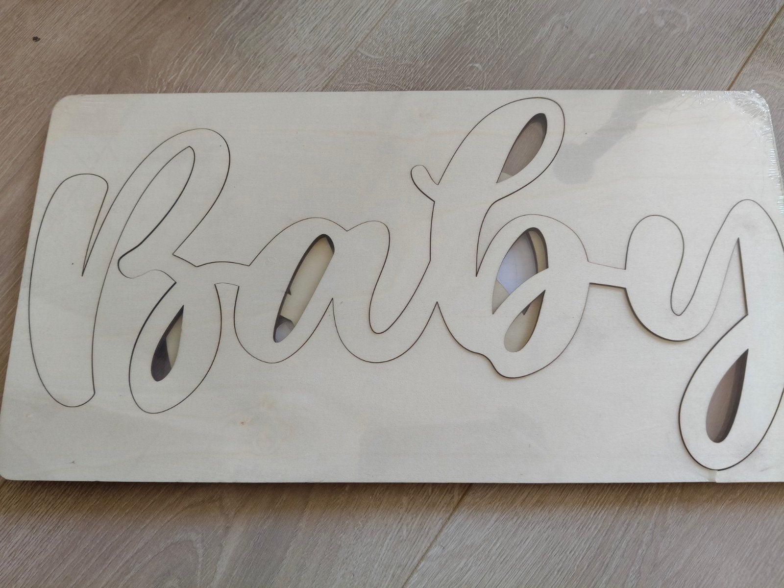 houten bord met tekst oh baby, Ophalen of Verzenden, Nieuw, Versiering, Geboorte of Huwelijk