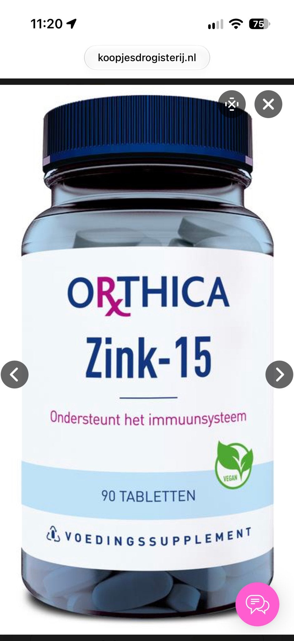 Orthica Zink-15 Voedingssupplement - 90 tabletten 8 potjes, Ophalen of Verzenden, Nieuw, Overige typen