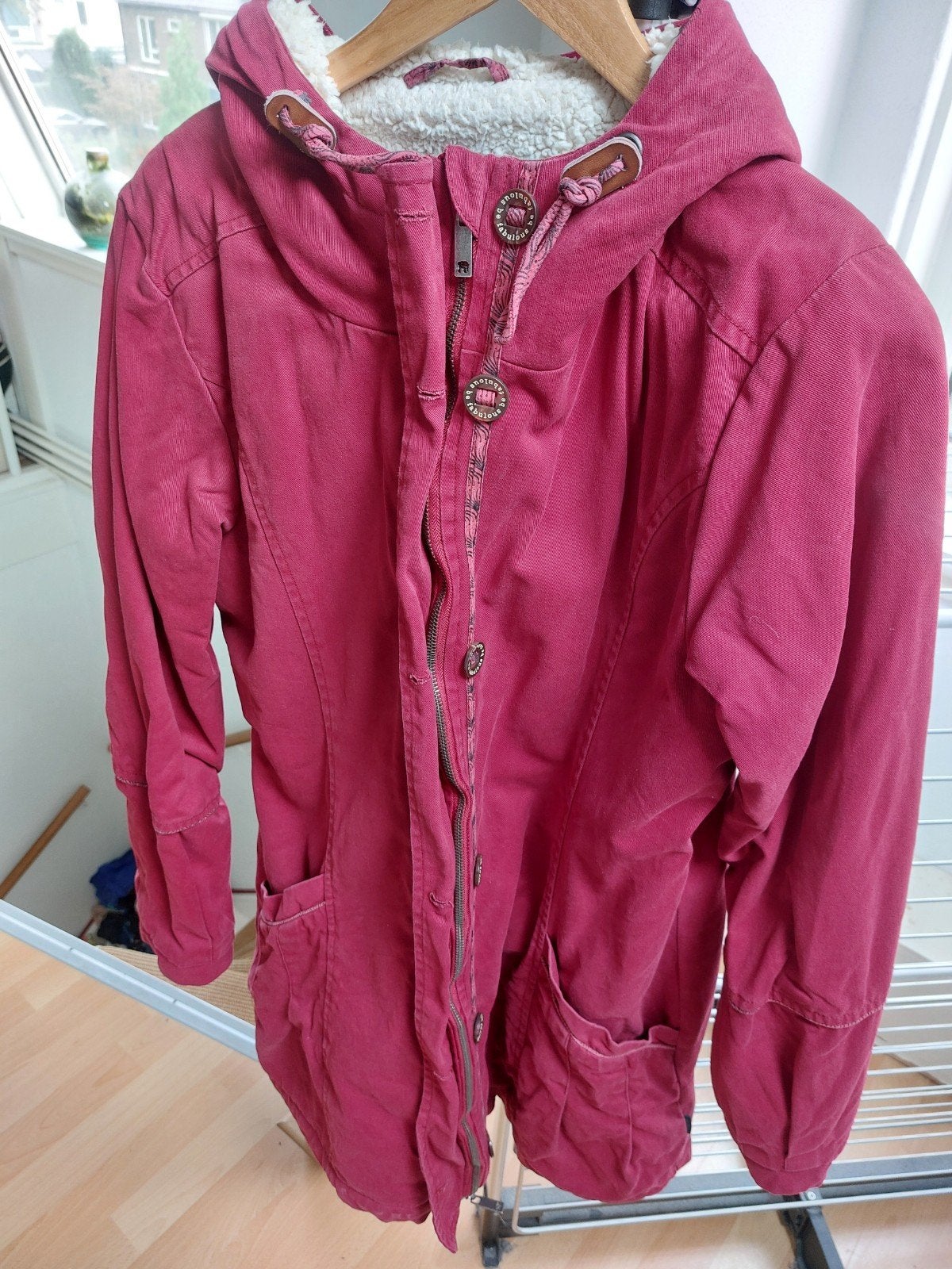 Tranquillo winterjas maat 44, rood, gevoerd., Kleding | Dames, Maat 42/44 (L), Ophalen of Verzenden, Rood, Gedragen