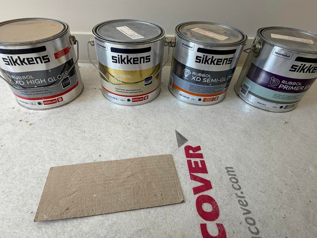 Sikkens Rubbol Verf en Primer - Diverse Soorten, Doe-het-zelf en Verbouw, Verf, Beits en Lak, Ophalen, Gebruikt, Overige kleuren