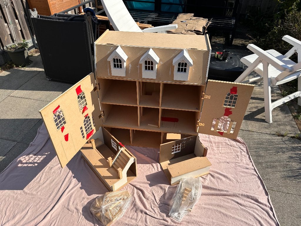Groot houten poppenhuis / herenhuis, Ophalen, Zo goed als nieuw, Poppenhuis