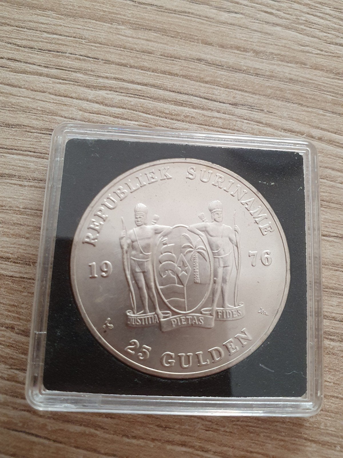 25 Gulden 1976, 1 jaar onafhankelijkheid Suriname UNC, Koningin Juliana, Zilver, Losse munt, Overige waardes