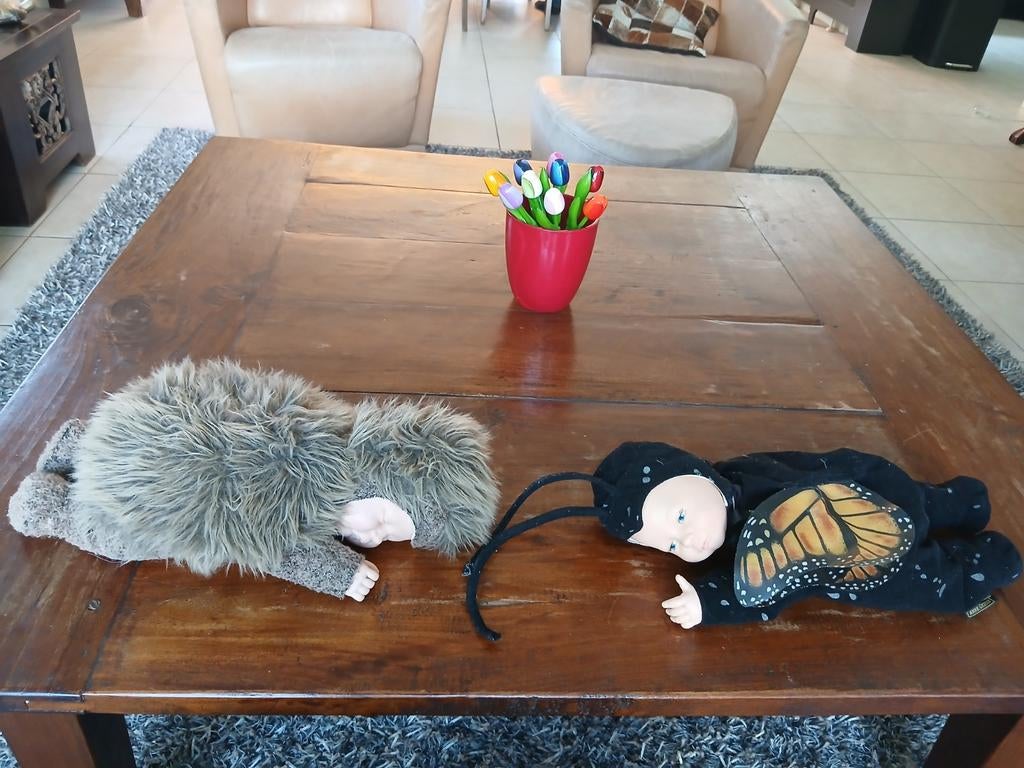 2 anne geddes poppen, elk 40 cm groot. Egel en vlinderpop, Verzamelen, Poppen, Ophalen of Verzenden, Zo goed als nieuw, Pop