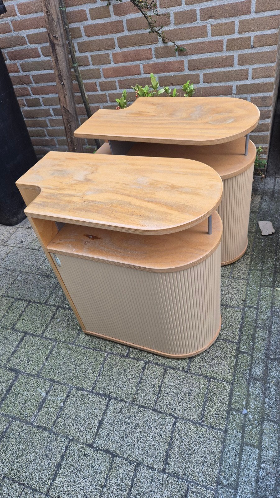 Auping Auronde nachtkastjes en hoofdbord/ tussenstuk, Ophalen, Gebruikt