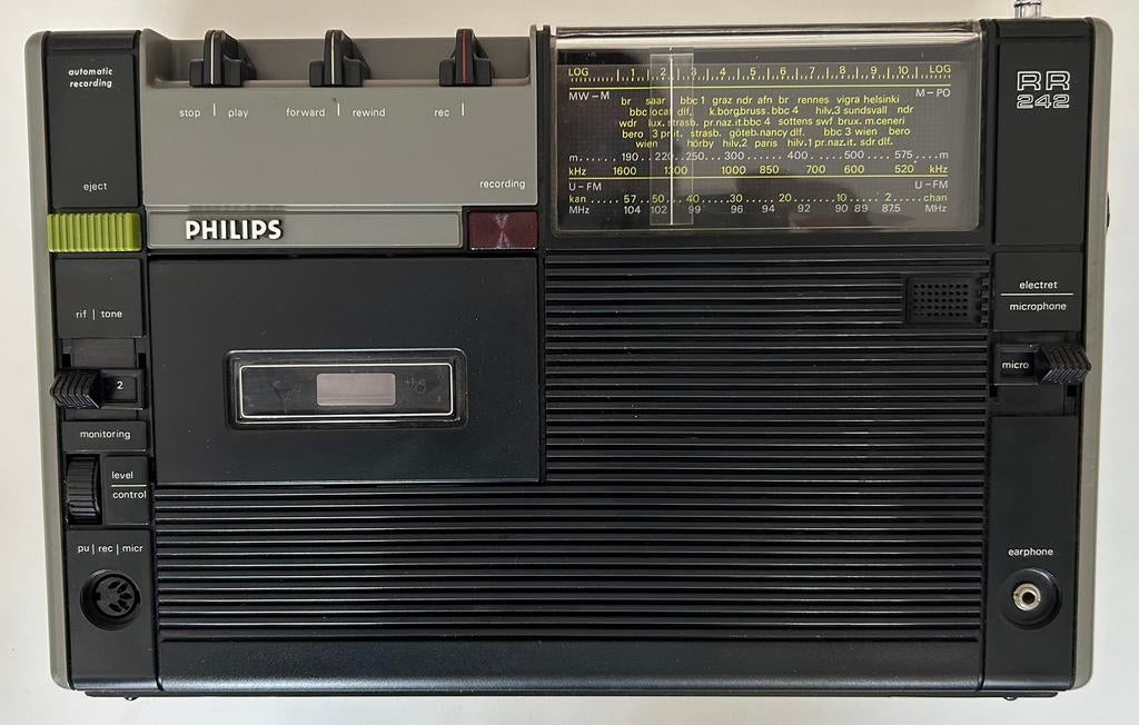 Zeer nette radio cassette speler Philips jaren 70, Ophalen of Verzenden