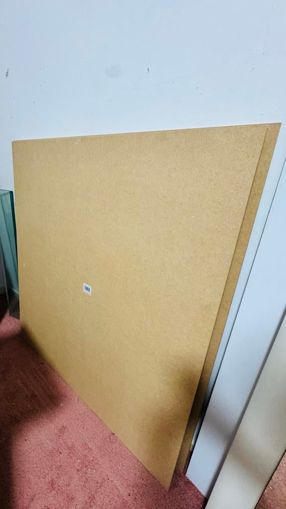 3 hardboard platen 118x122x0.8cm, Ophalen, Minder dan 25 mm, Overige typen, Zo goed als nieuw