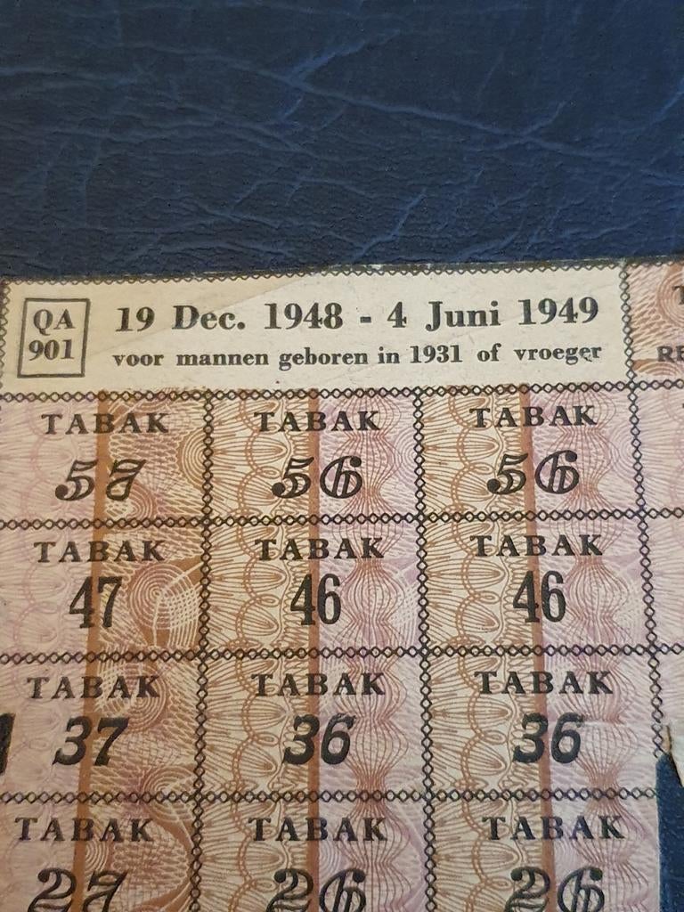 Zeldzame Tabaksbonnen uit WOII - 1948/1949, Verzamelen, Militaria | Tweede Wereldoorlog, Ophalen of Verzenden