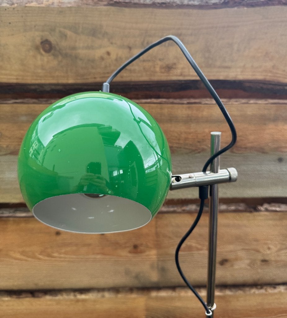 Herda | Vintage lamp | Enkele bollamp | Groen | 1970 | BLF |, Zo goed als nieuw, E27 (groot), Vintage | Design | 70ties | Vloerlamp | Groen | Retro | BLF