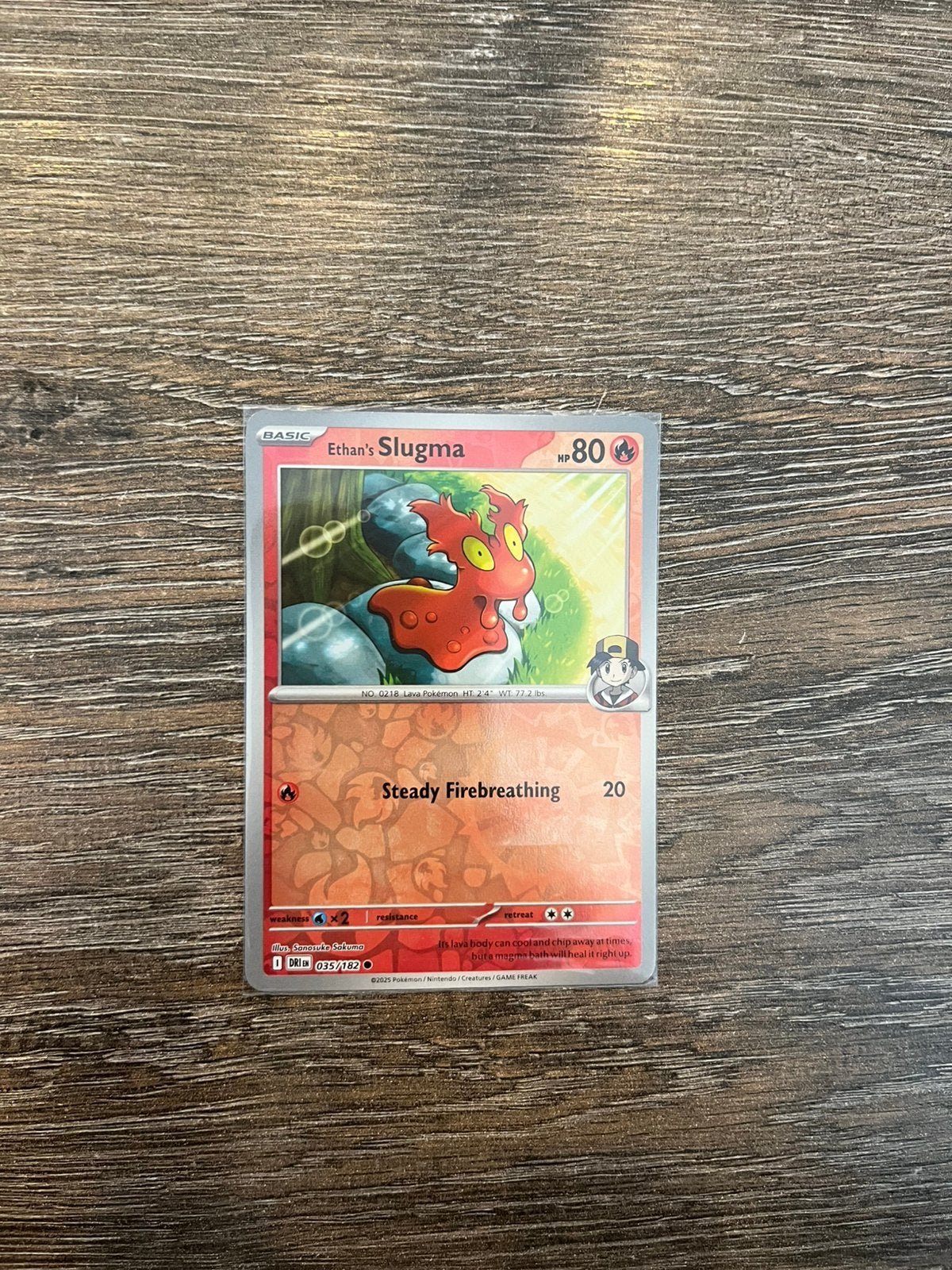 Ethan’s Slugma DRI 035/182 reverse holo, Ophalen of Verzenden, Zo goed als nieuw