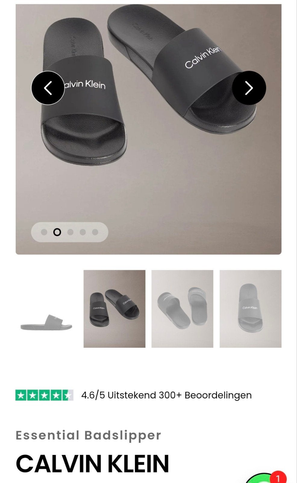 (bad)slippers Calvin Klein maat 43, Kleding | Heren, Badmode en Zwemkleding, Ophalen of Verzenden, Overige maten, Zwart