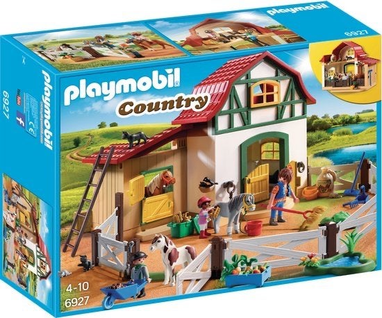 Playmobil Country Paardenstal met paarden en figuren 6927, Gebruikt, Gebouw, Complete set, Ophalen of Verzenden