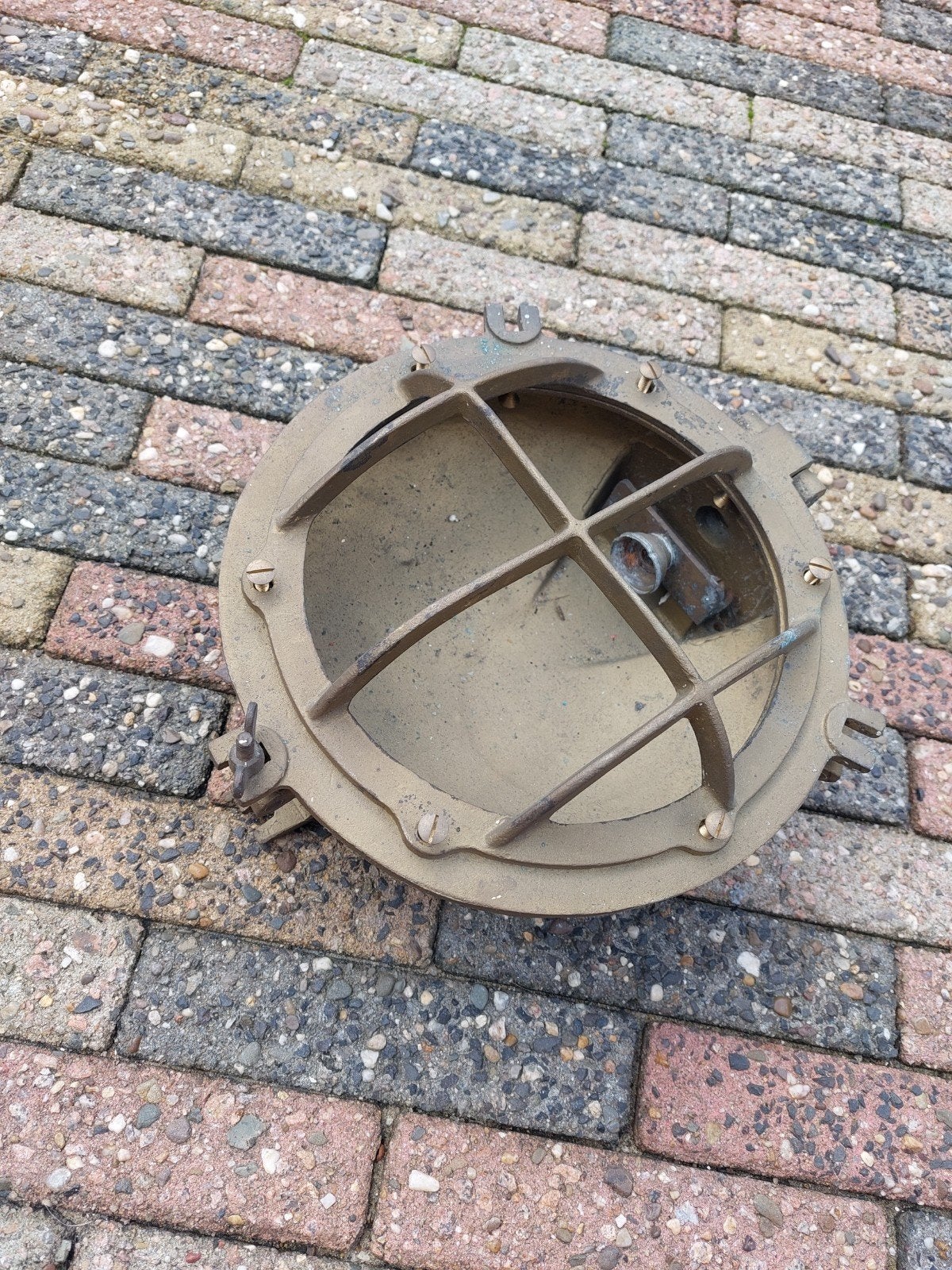 Vintage scheepslamp / patrijspoort lamp, Antiek en Kunst, Ophalen of Verzenden