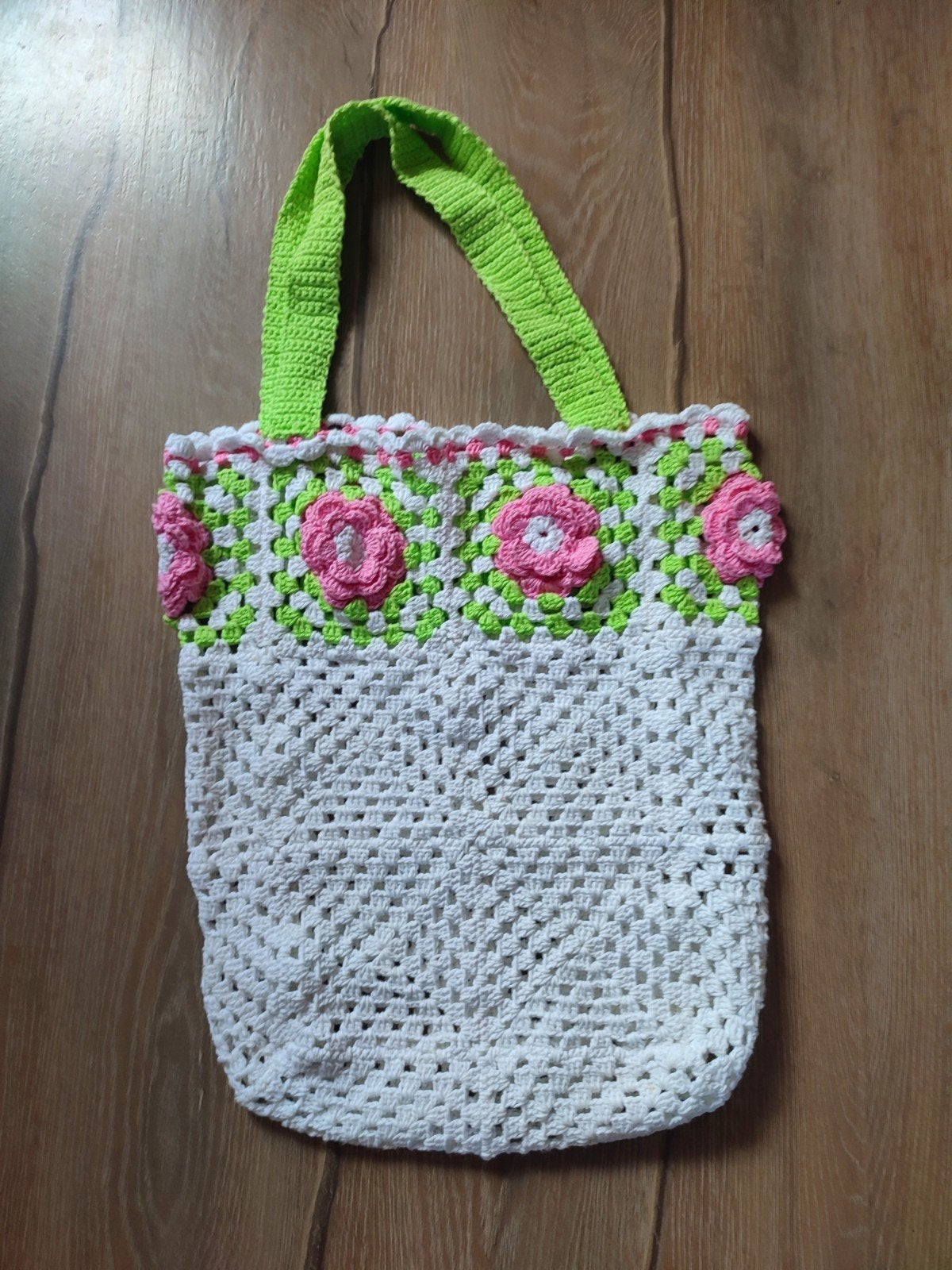 Nieuwe gehaakte katoenen tas / shopper (42x38 cm), Ophalen of Verzenden, Nieuw, Wit, Shopper