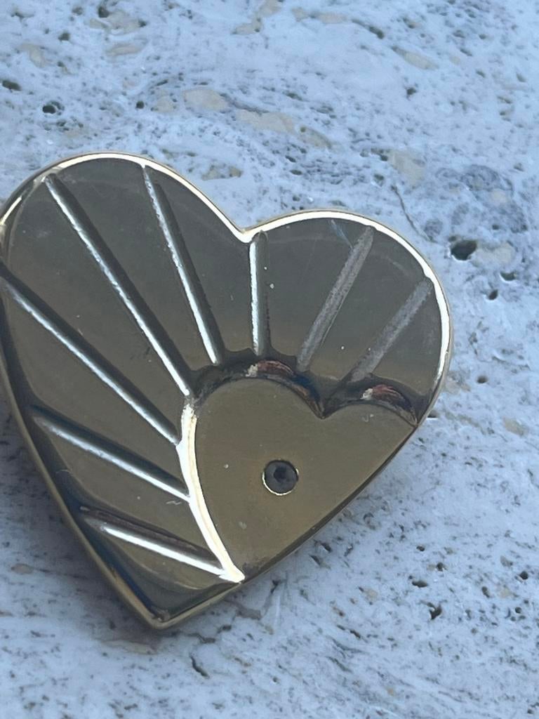 Loris Azzaro Gouden Hart Broche, Overige materialen, 4 tot 7 cm, Ophalen of Verzenden, Zo goed als nieuw