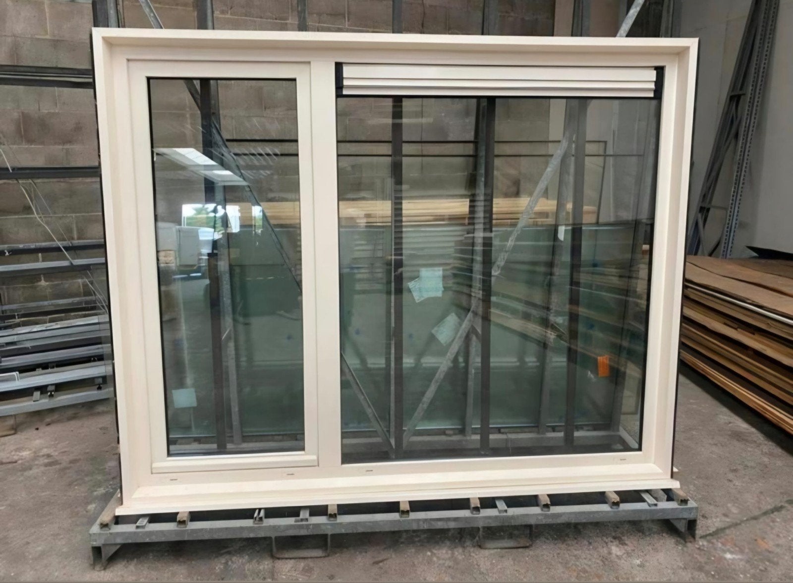 kunstof Kozijn 208x166 cm met glas, Doe-het-zelf en Verbouw, Kozijnen en Schuifpuien, Kunststof, Gebruikt, Raamkozijn, Ophalen of Verzenden