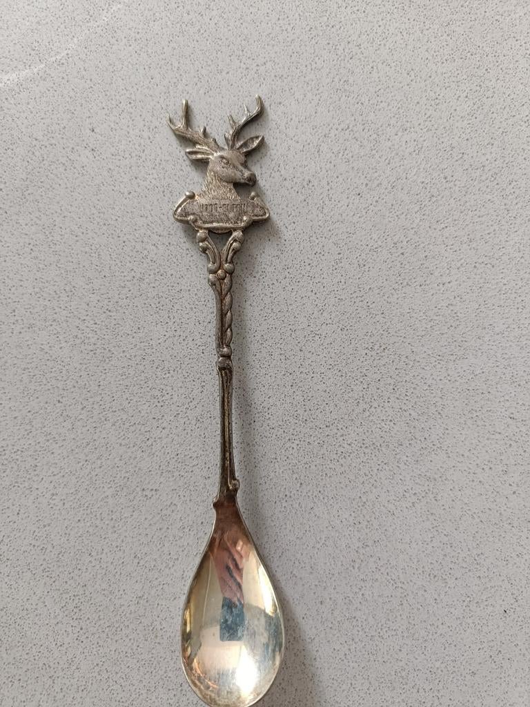 Vintage Hoog-Elten souvenirlepel met hert, Antiek en Kunst, Antiek | Bestek, Ophalen of Verzenden