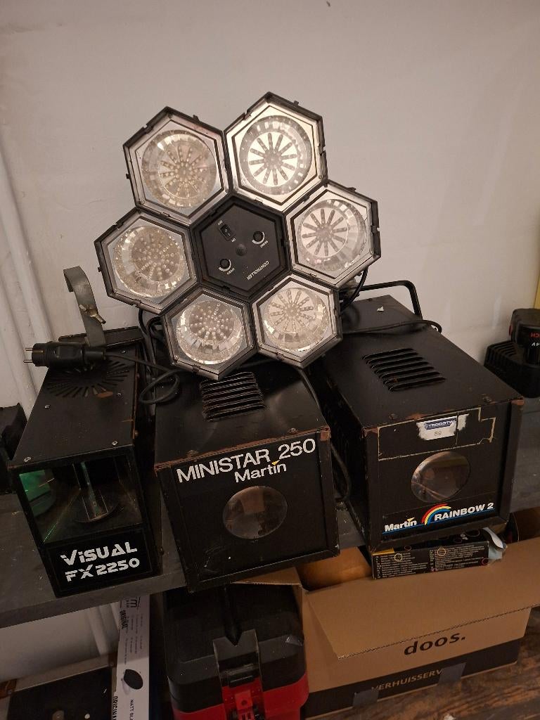vintage discolampen +mengtafel, Ophalen, Gebruikt, Licht, Geluidgestuurd