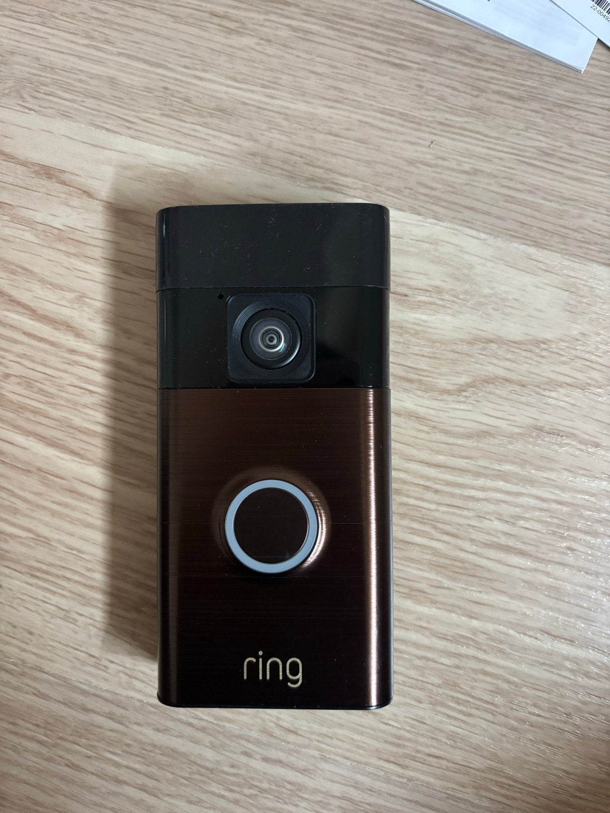 Ring Videodeurbel brons, Ophalen of Verzenden, Bewegingsdetectiesensor, Zo goed als nieuw, Bedraad