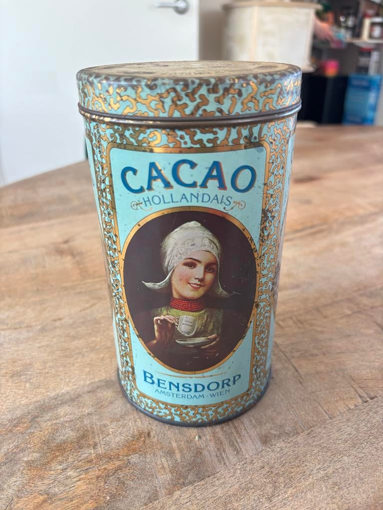 Antiek Bensdorp Cacao Hollandais Blik - Zeldzaam, Verzamelen, Blikken, Ophalen of Verzenden, Gebruikt, Overige, Overige merken