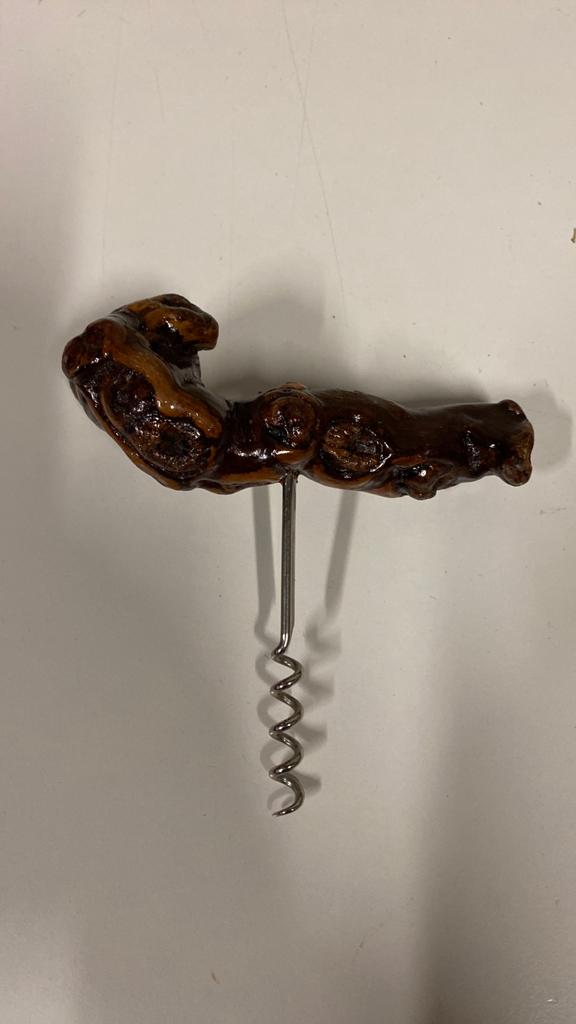 Unieke kurkentrekker met houten handvat - Weinig gebruikt, Ophalen of Verzenden