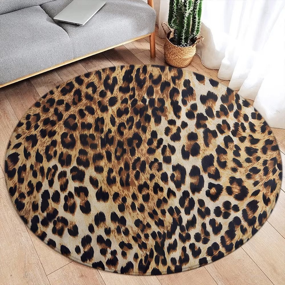 Rond Luipaard Vloerkleed / Tapijt Vloermat, 100 tot 150 cm, Verzenden, Rond, Nieuw