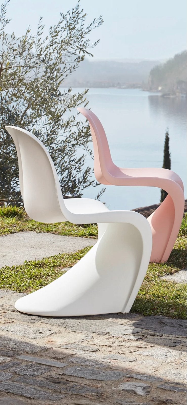 Vitra Panton stoelen - 2 wit, 2 roze origineel, Ophalen, Kunststof, Overige kleuren, Zo goed als nieuw