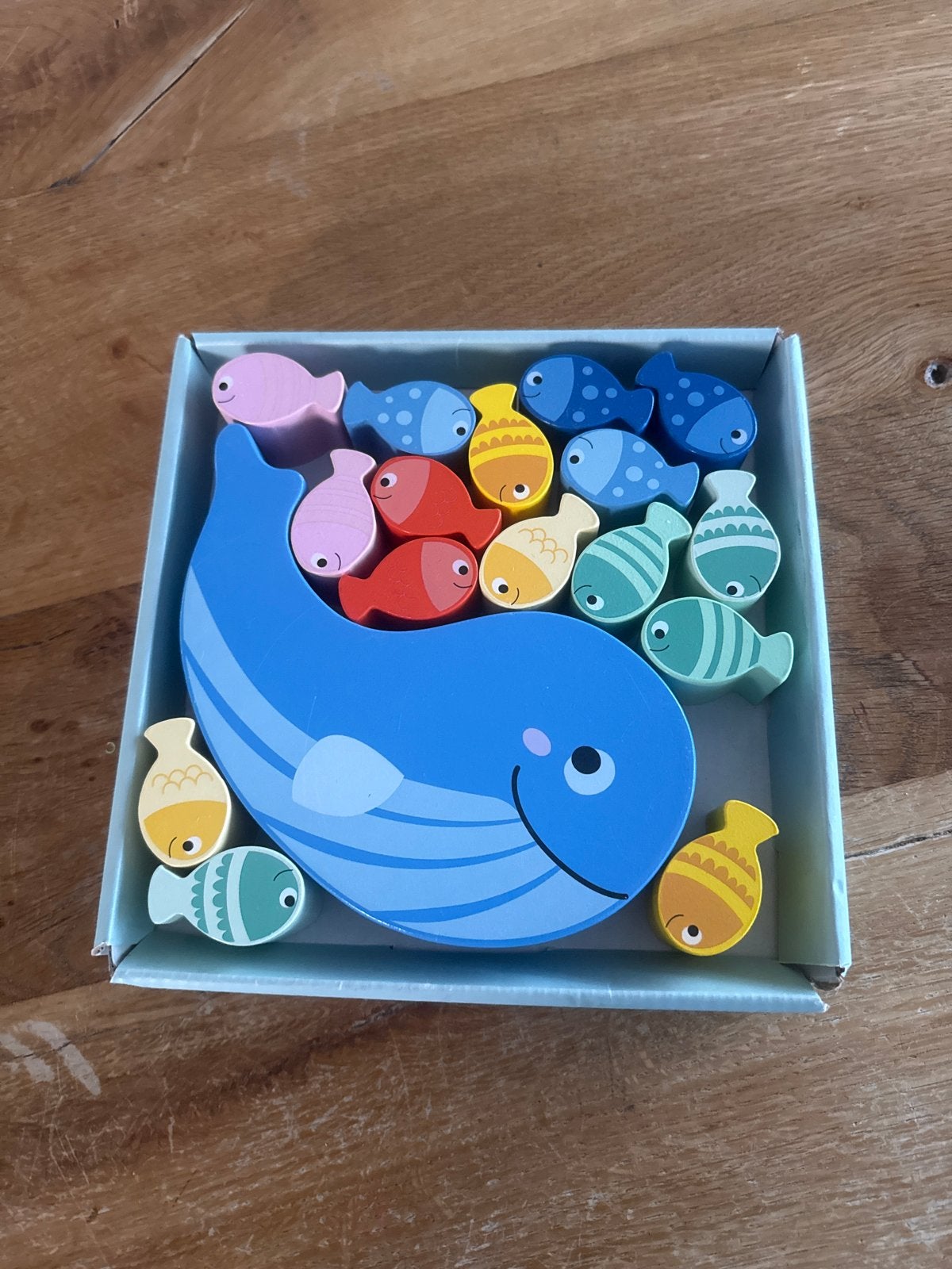 Houten walvis puzzel met vissen, Ophalen of Verzenden, Zo goed als nieuw, Overige typen