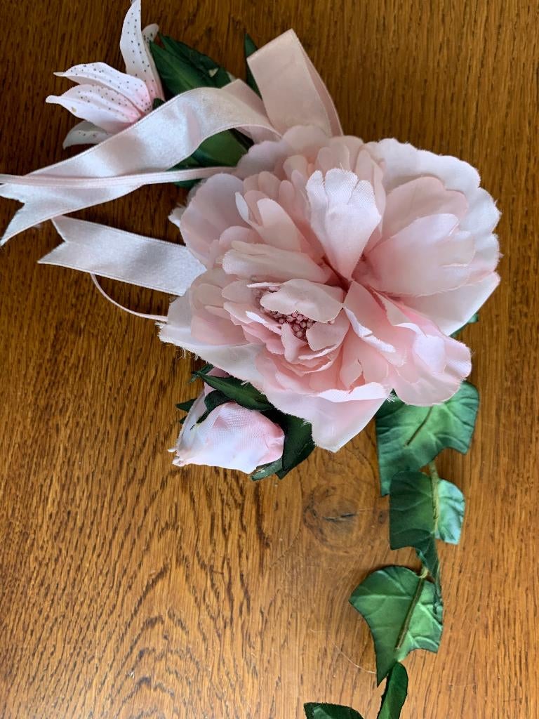 "Zijde Roze Bloem met Klimop" Nieuw, Ophalen of Verzenden, Halfschaduw, Minder dan 100 cm
