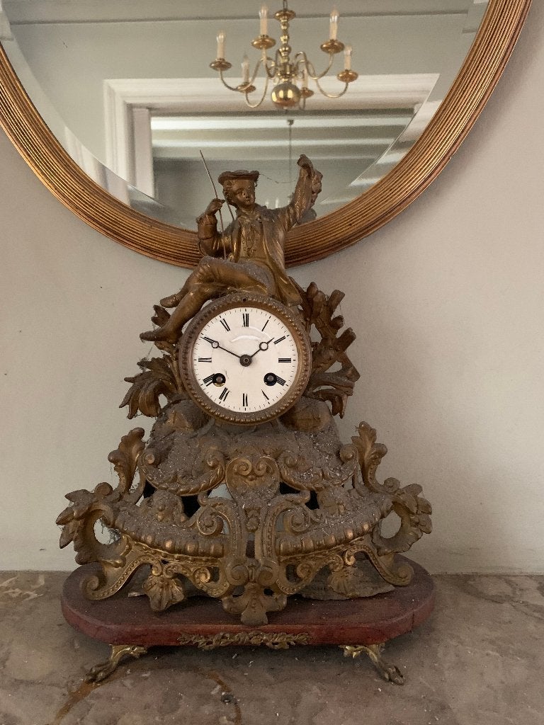 Schoorsteenklok Franse Pendule Schouwgarnituur, Ophalen of Verzenden