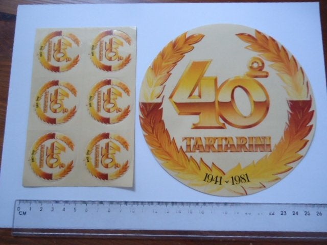 sticker oud TARTARINI 1981 groot autogas auto oldtimer, Verzamelen, Stickers, Zo goed als nieuw, Bedrijf of Vereniging, Verzenden