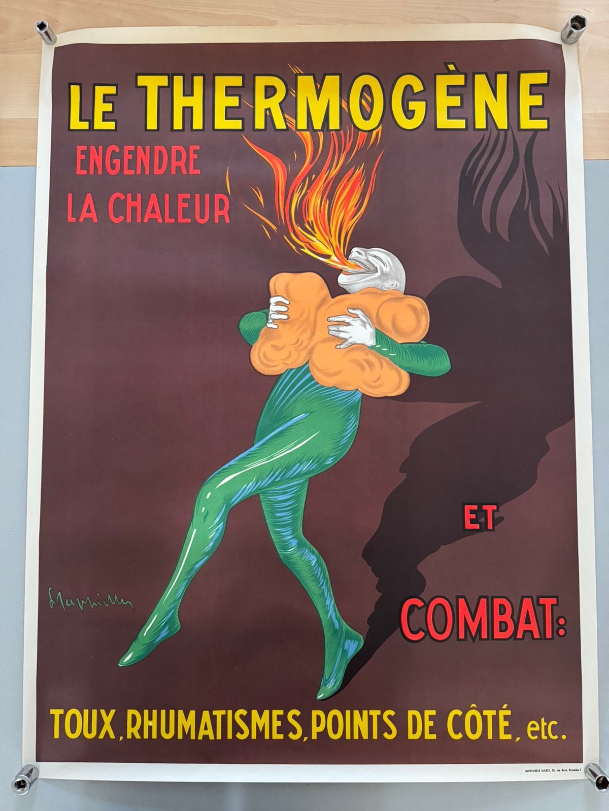 Thermogene Cappiello vintage midcentury affiche poster litho, Ophalen, Zo goed als nieuw, Overige typen