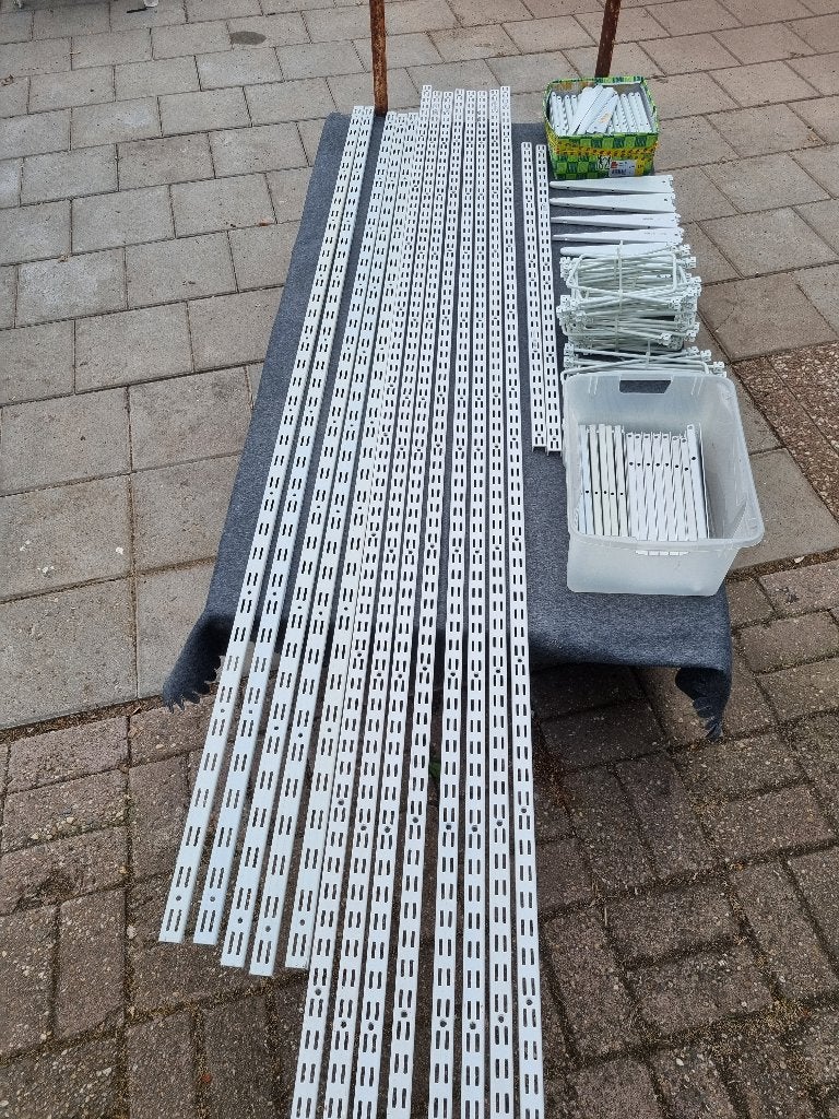 Rails, schappen dragers, boeken steunen, dubbele uitvoering, Ophalen, Gebruikt