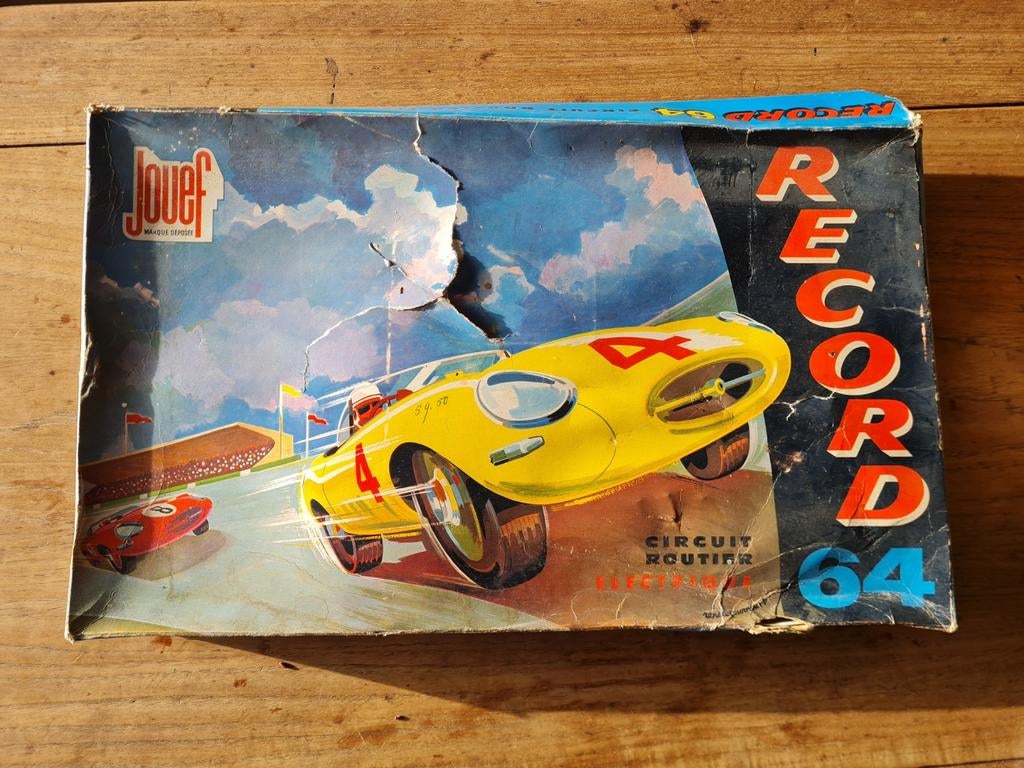Vintage racebaan  uit Frankrijk jaren 60, Kinderen en Baby's, Speelgoed | Racebanen, Ophalen of Verzenden, Gebruikt, Elektrisch