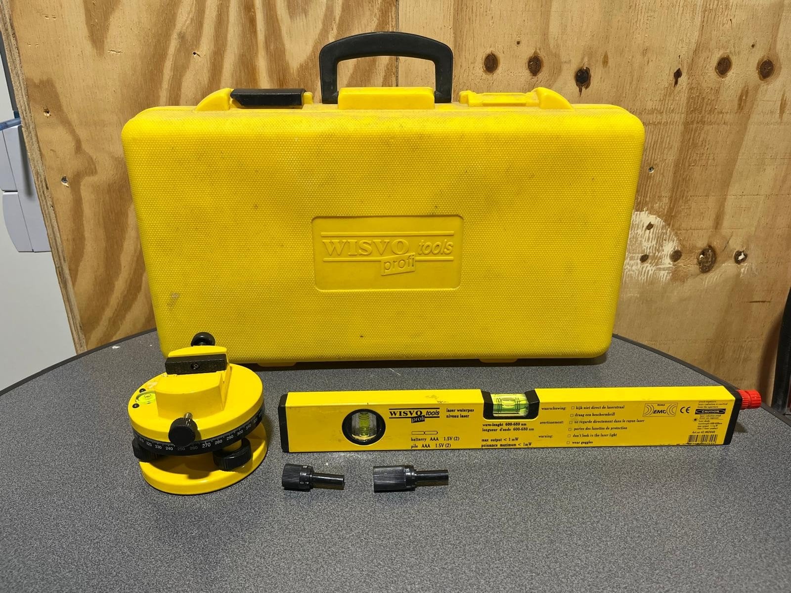 WISVO laserwaterpas in koffer te koop, Doe-het-zelf en Verbouw, Ophalen of Verzenden, Gebruikt
