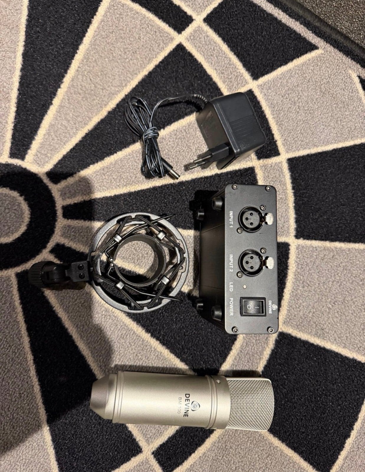 Devine BM100 Studiomicrofoon met accessoires, Muziek en Instrumenten, Ophalen of Verzenden, Zo goed als nieuw, Studiomicrofoon