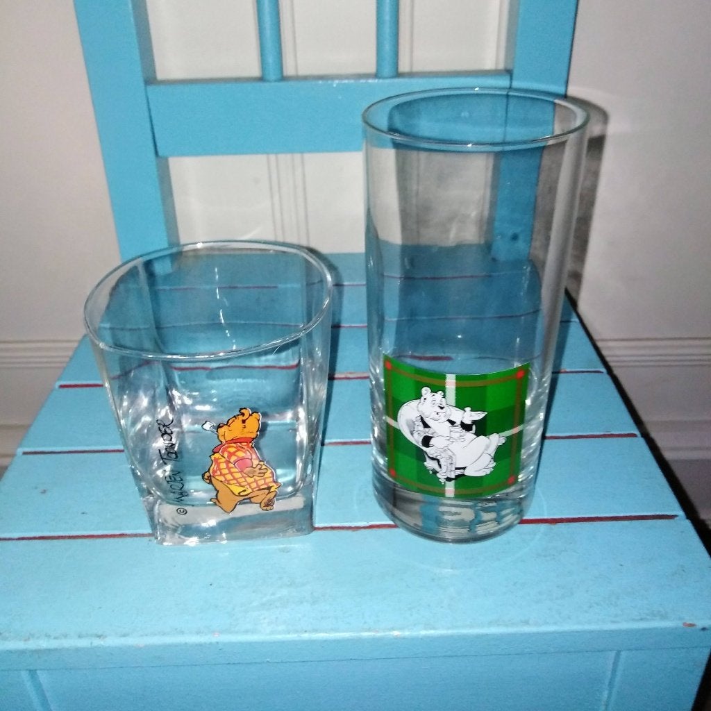 Bommel glazen Marten Toonder 2 stuks, Ophalen, Olivier B, Bommel en Tom Poes, Gebruikt, Gebruiksvoorwerp