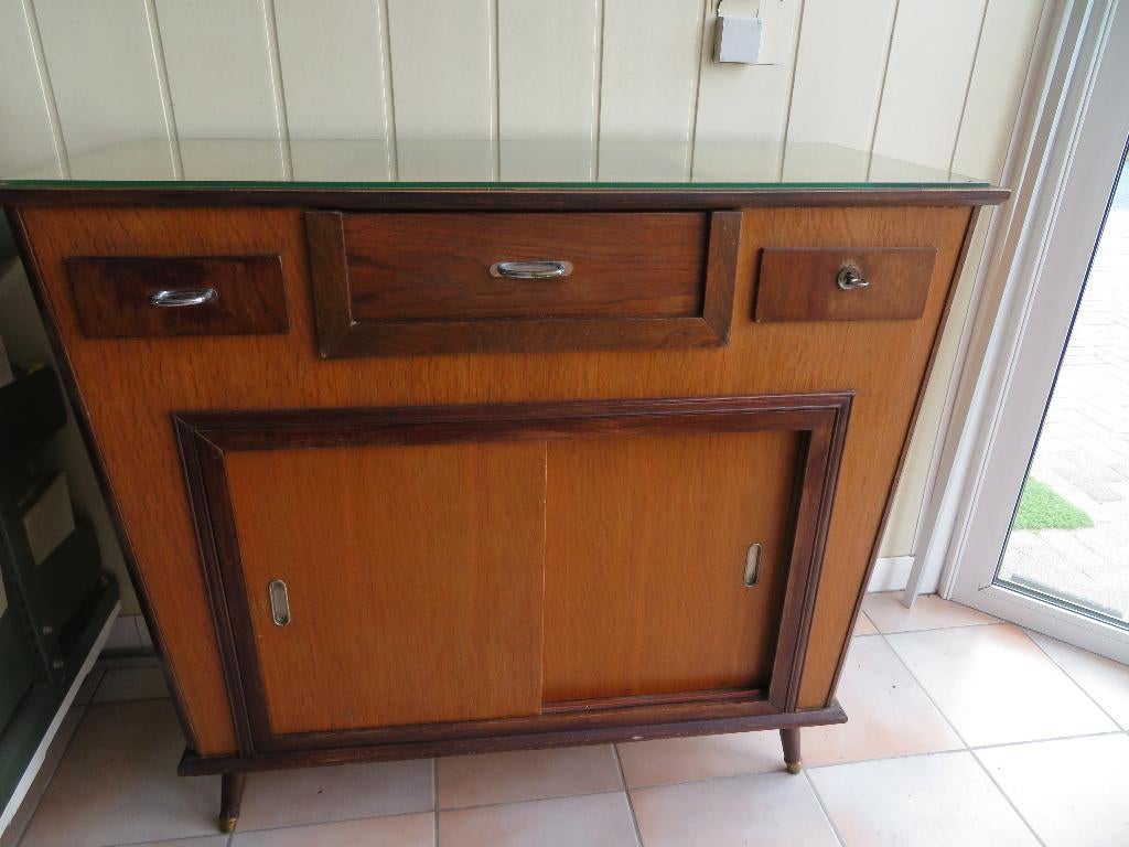 Multifunctionele vintage toonbank, winkelkast, jaren '50, Ophalen, Gebruikt, Met deur(en), 100 tot 150 cm