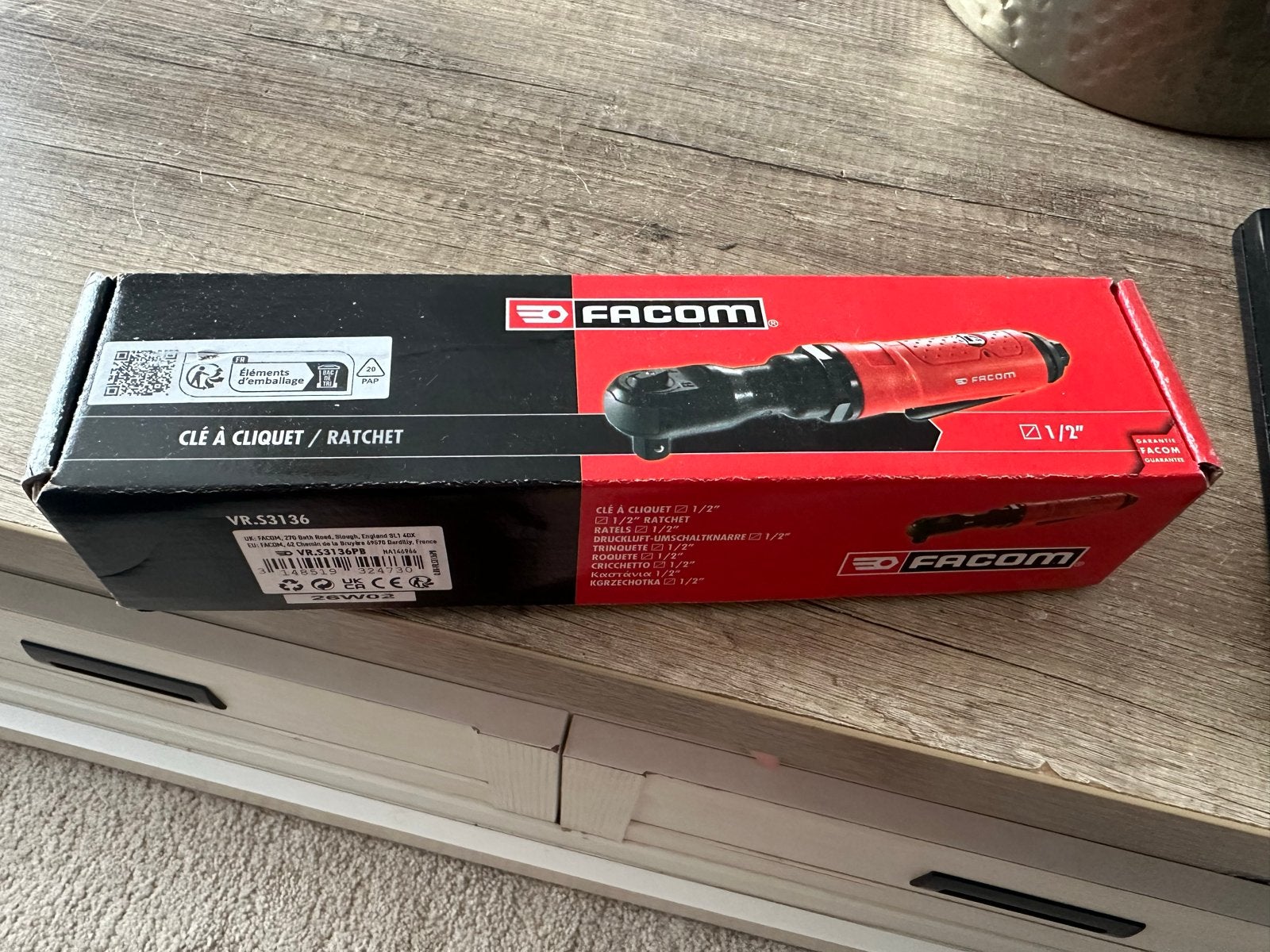 Facom VR.S3136 Pneumatische ratel 1/2" - Nieuw in doos, Ophalen, Nieuw, Sleutel/ratel, Facom