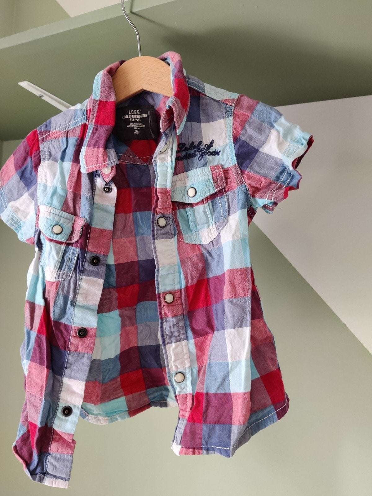 H&M L.O.G.G. Geruit Overhemd Maat 92, Ophalen of Verzenden, Gebruikt, H&M L.O.G.G., Jongetje