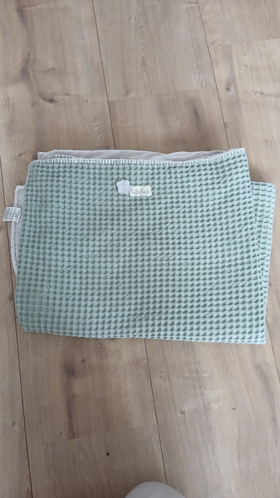 Koeka ledikant deken wafelstof groen, Kinderen en Baby's, Dekens, Slaapzakjes en Inbakerproducten, Koeka, Ophalen of Verzenden