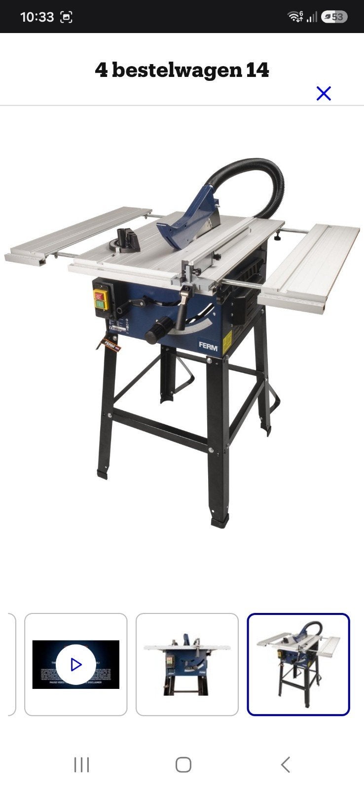 Ferm ZG Zaagtafel - Zo goed als nieuw, Ophalen, Cirkelzaag, 70 mm of meer, 1200 watt of meer
