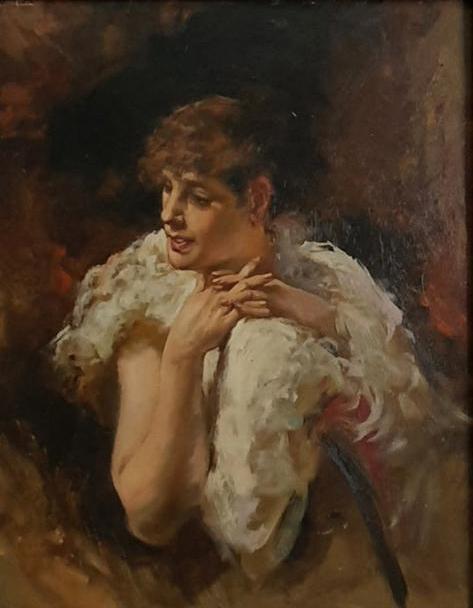 Schilderij Olieverf op doek 40x50 met lijst, Antiek en Kunst, Ophalen