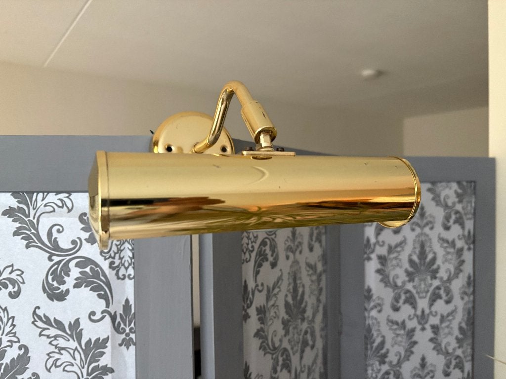 Klassieke Wand of Schilderijlamp Messing Kleur., Ophalen of Verzenden