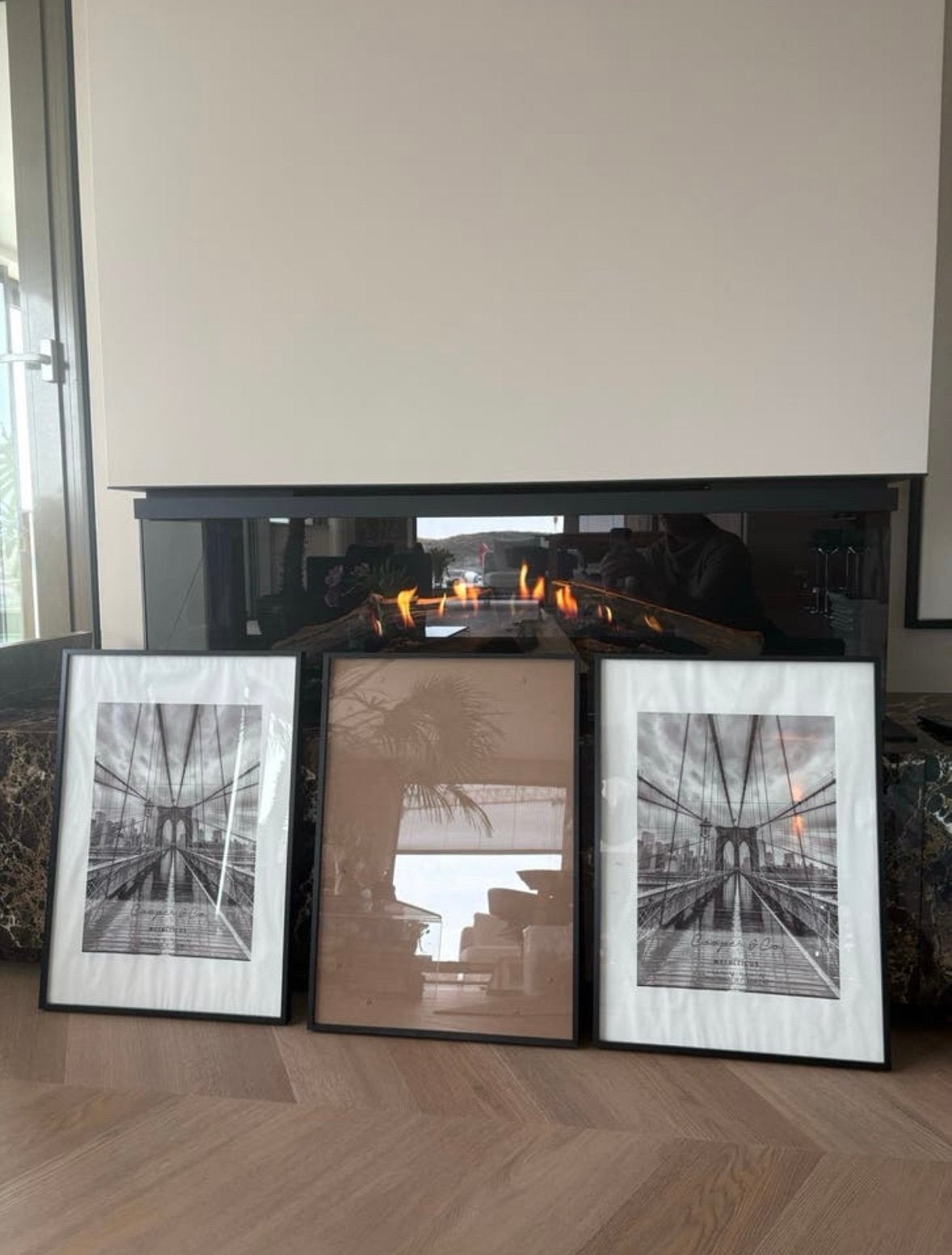 Gouden aluminium fotolijst 40x60, Ophalen, Zo goed als nieuw, Fotolijst, Goud